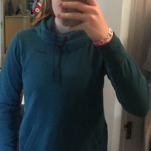 dark aqua Nike cowl-neck hooded sweatshirt